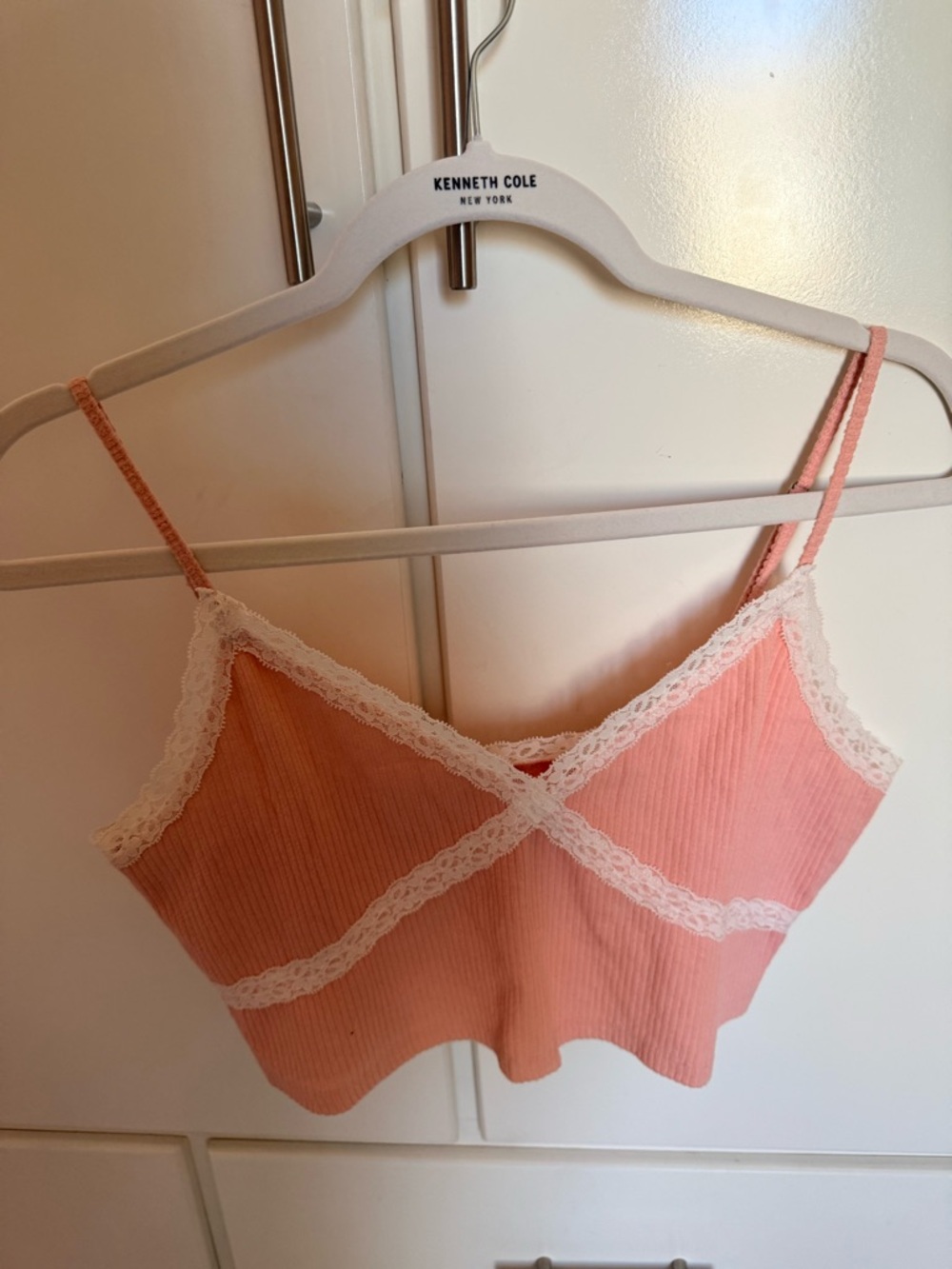 Aeropostale Pink Lace Trim Ribbed Cami